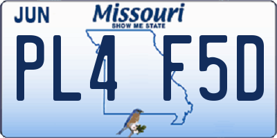 MO license plate PL4F5D