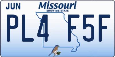 MO license plate PL4F5F