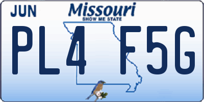 MO license plate PL4F5G