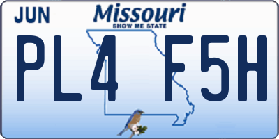 MO license plate PL4F5H
