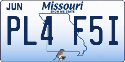 MO license plate PL4F5I