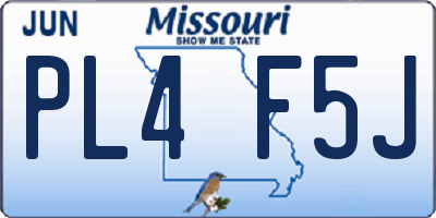 MO license plate PL4F5J