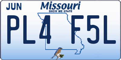 MO license plate PL4F5L