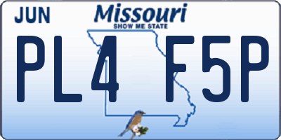 MO license plate PL4F5P