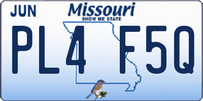 MO license plate PL4F5Q