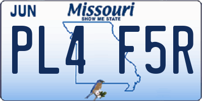 MO license plate PL4F5R