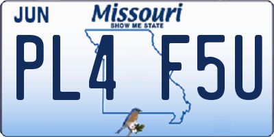 MO license plate PL4F5U