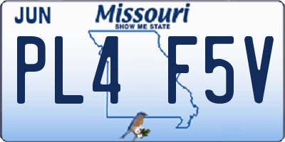 MO license plate PL4F5V