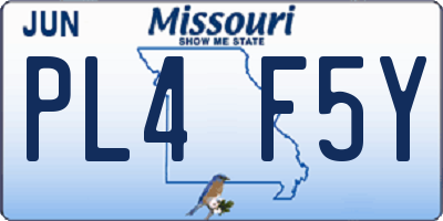 MO license plate PL4F5Y