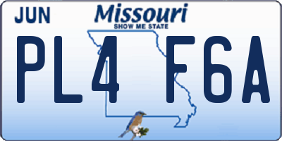 MO license plate PL4F6A
