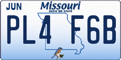 MO license plate PL4F6B