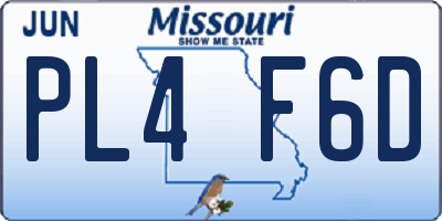 MO license plate PL4F6D