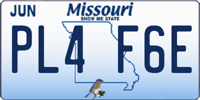 MO license plate PL4F6E