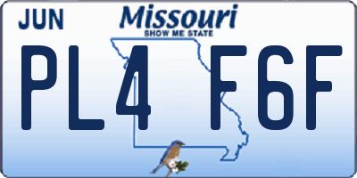 MO license plate PL4F6F
