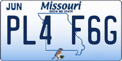 MO license plate PL4F6G