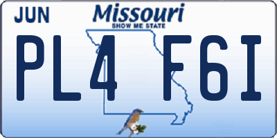 MO license plate PL4F6I