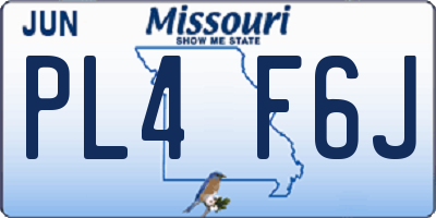 MO license plate PL4F6J