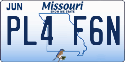 MO license plate PL4F6N