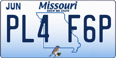 MO license plate PL4F6P