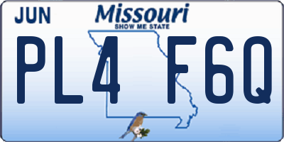 MO license plate PL4F6Q