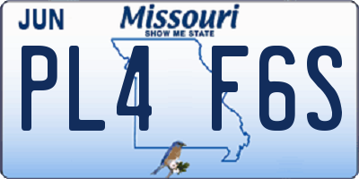 MO license plate PL4F6S