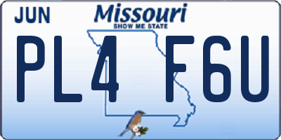 MO license plate PL4F6U