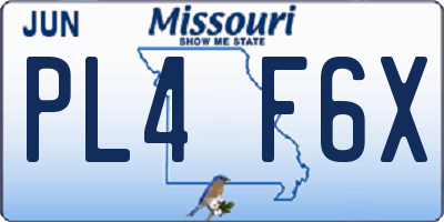 MO license plate PL4F6X