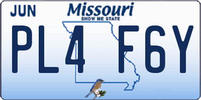 MO license plate PL4F6Y