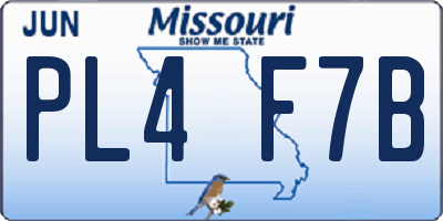 MO license plate PL4F7B