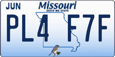 MO license plate PL4F7F