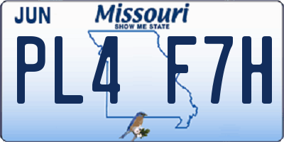 MO license plate PL4F7H