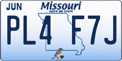 MO license plate PL4F7J