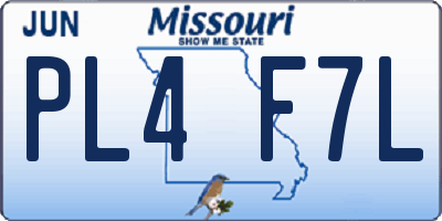 MO license plate PL4F7L