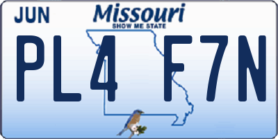 MO license plate PL4F7N