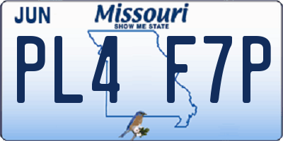 MO license plate PL4F7P