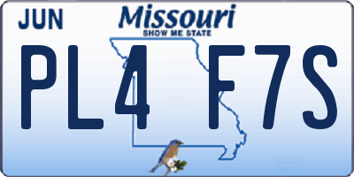 MO license plate PL4F7S