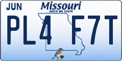 MO license plate PL4F7T