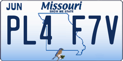 MO license plate PL4F7V