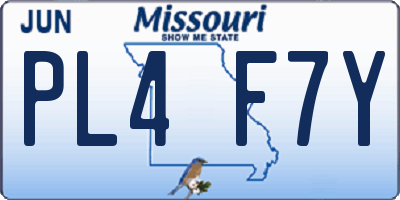 MO license plate PL4F7Y