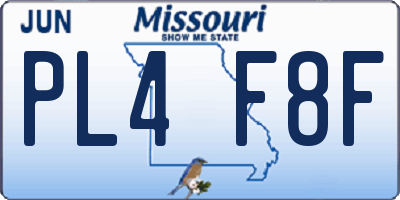 MO license plate PL4F8F