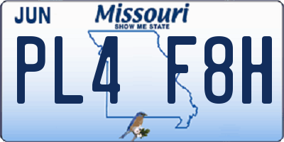 MO license plate PL4F8H