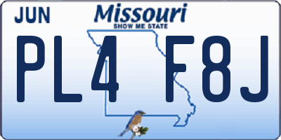 MO license plate PL4F8J