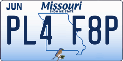 MO license plate PL4F8P
