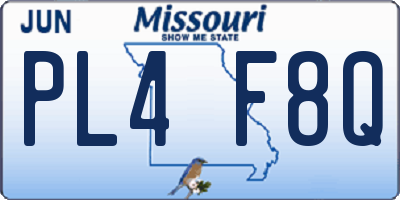 MO license plate PL4F8Q