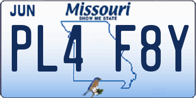 MO license plate PL4F8Y