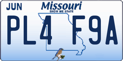 MO license plate PL4F9A