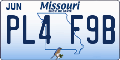 MO license plate PL4F9B