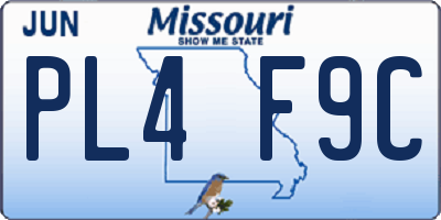 MO license plate PL4F9C