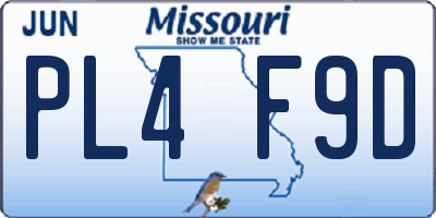 MO license plate PL4F9D