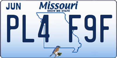 MO license plate PL4F9F